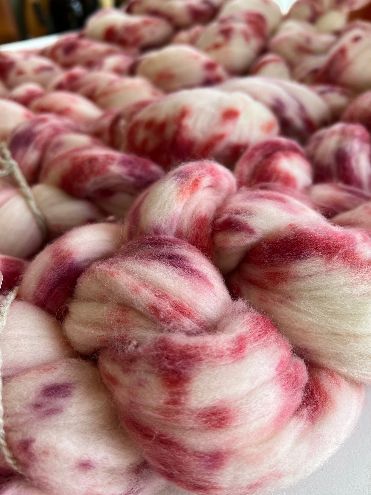 American Rambouillet Combed Top - lac, cochineal, madder
