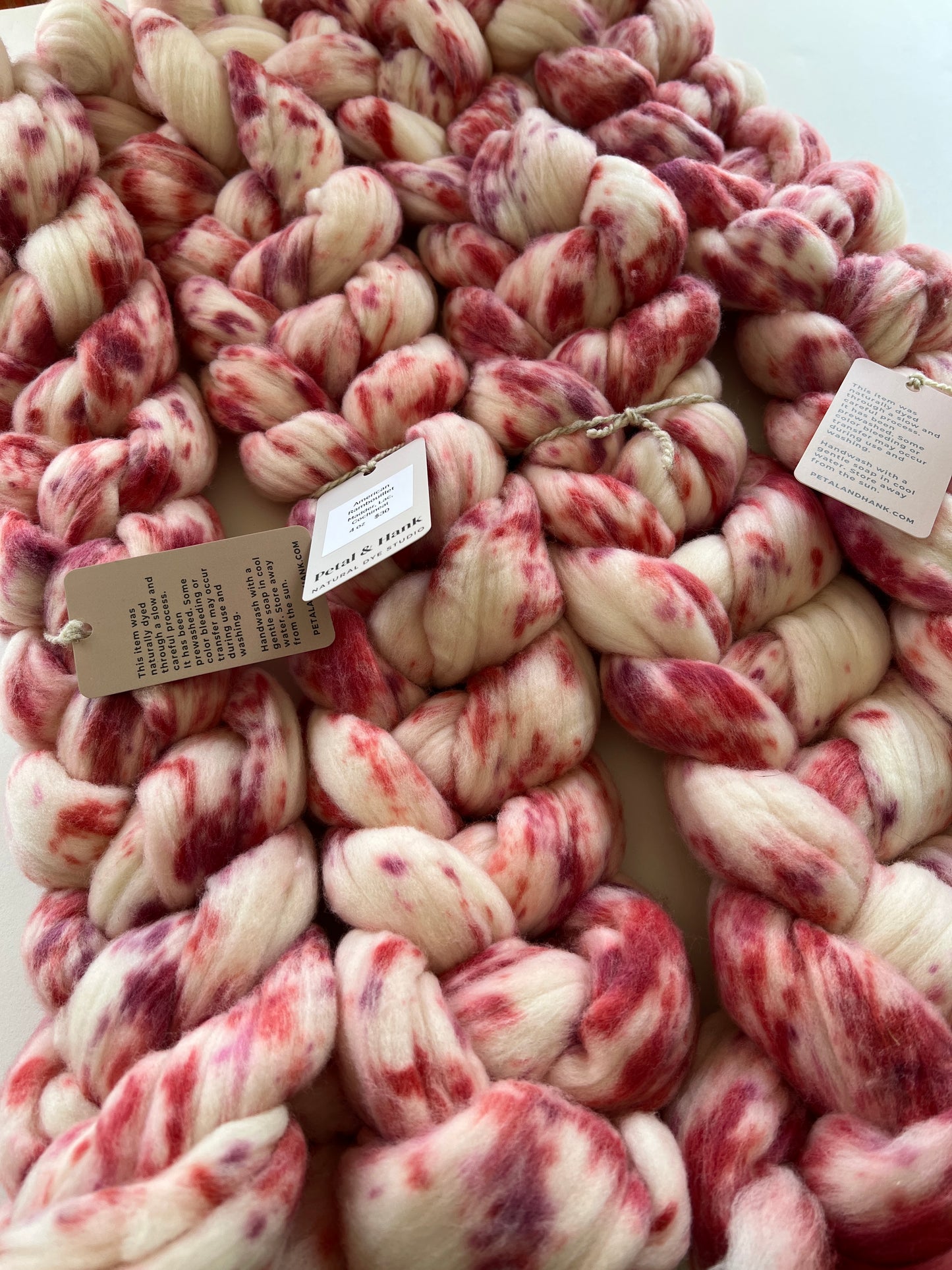 American Rambouillet Combed Top - lac, cochineal, madder